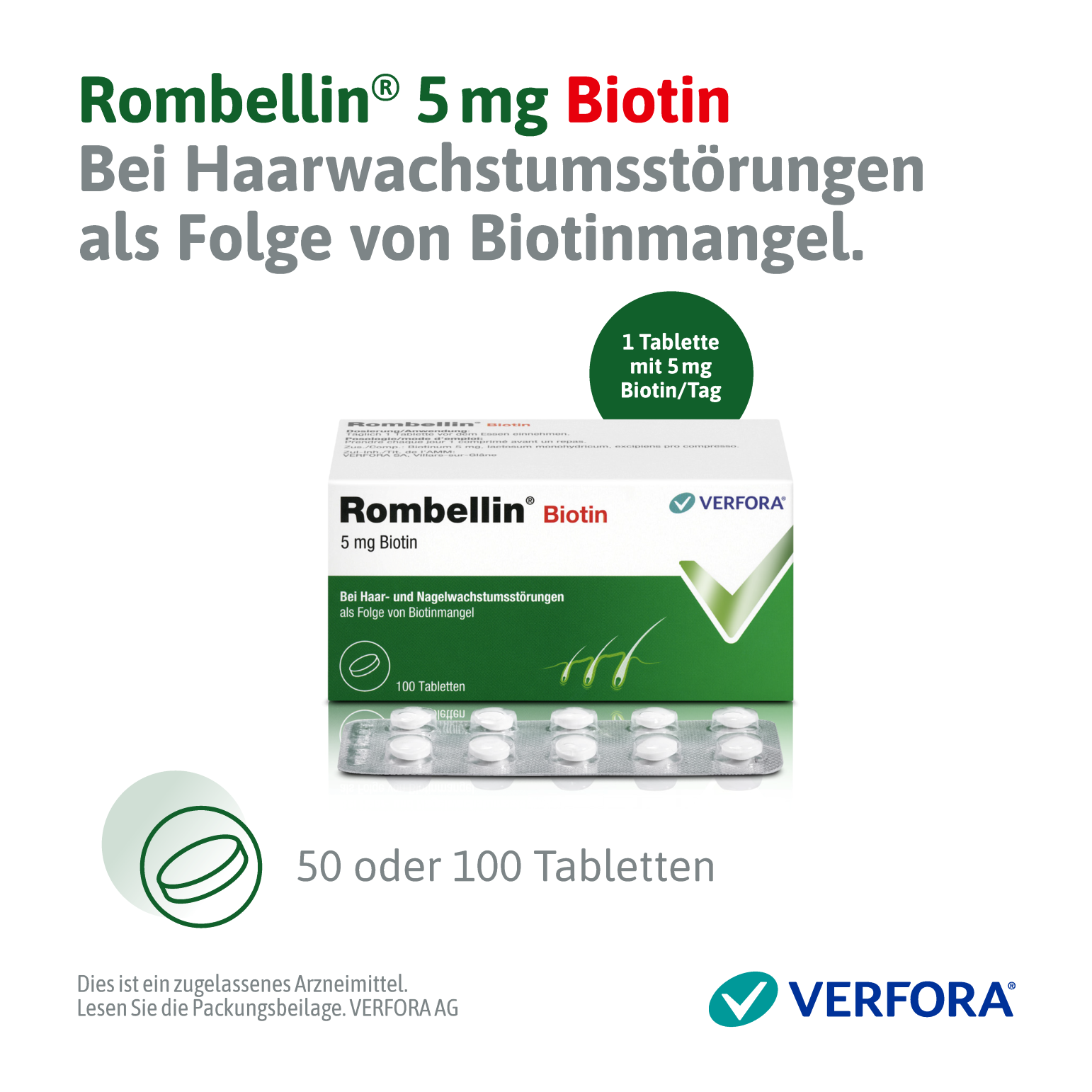 ROMBELLIN Tabl 5 mg Biotin Blist 50 Stk