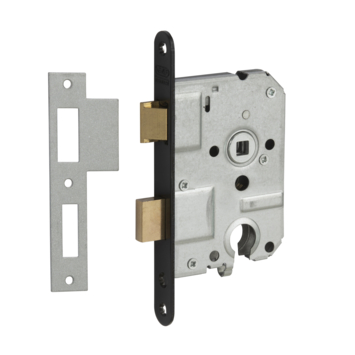Nemef 1200 serie insteekslot cilinderslot met zwarte voorplaat Doorn 50mm PC55mm