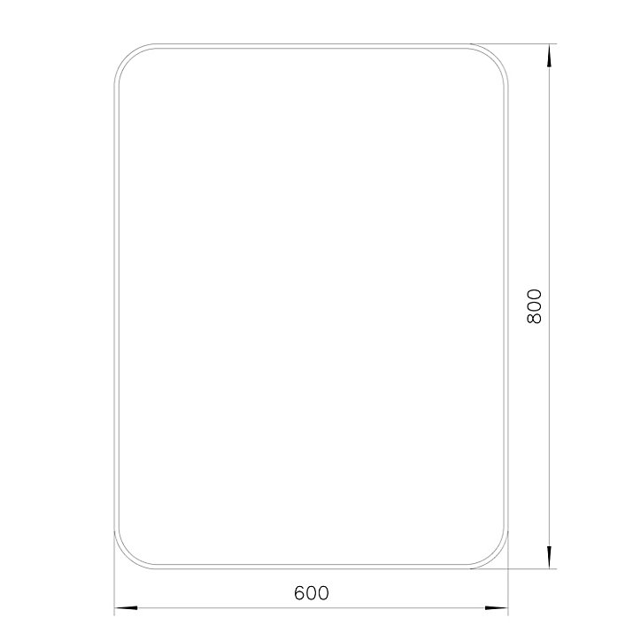 Miroir salle de bains rectangulaire 80x60 cm Tisa noir