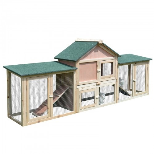 PawHut Gaiola Grande para Coelhos de Pequeno Porte para Uso Externo