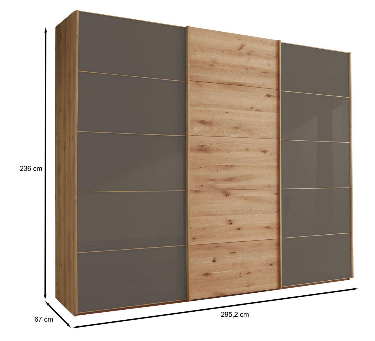 Linea Natura Schwebetürenschrank 3-türig CARDIFF