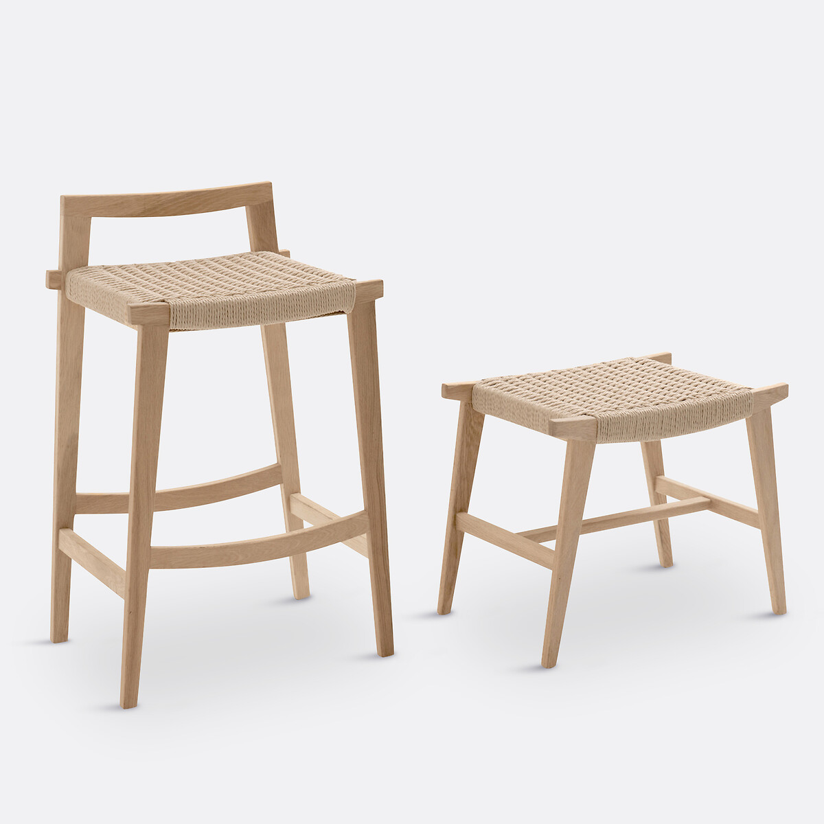 LA REDOUTE INTERIEURS<br>Banqueta em carvalho e vime, Kyoto