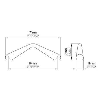 Greep Corry chroom mat 72mm