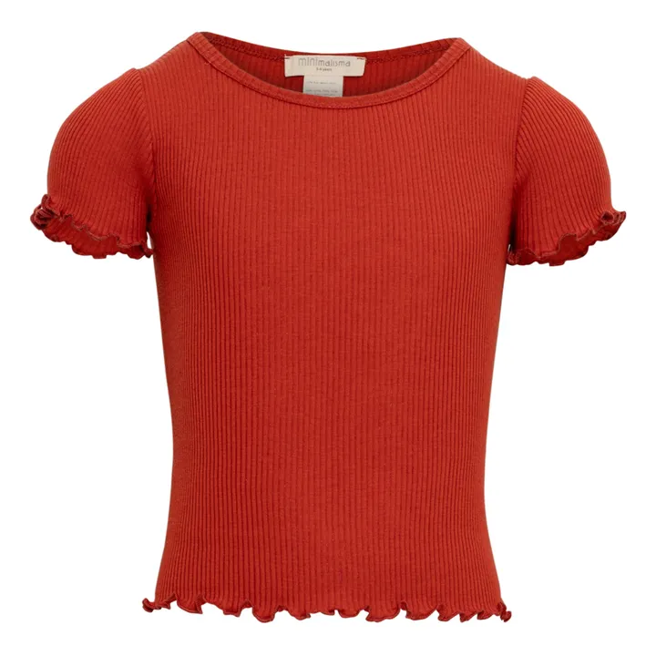 Minimalisma T-Shirt en Soie Blomst | Rouge