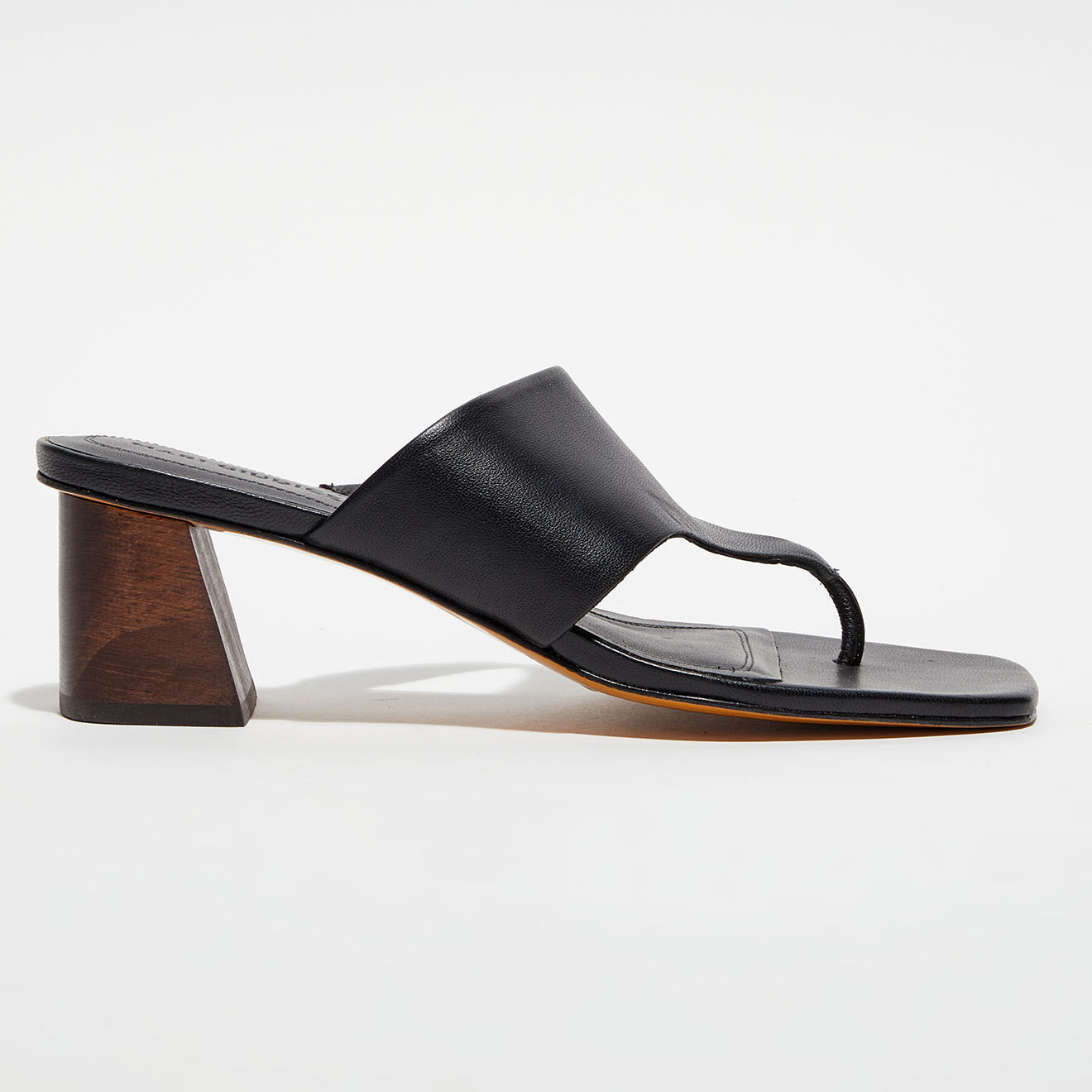 Mari Giudicelli Mules en Cuir Copa noires - Talon 5 cm