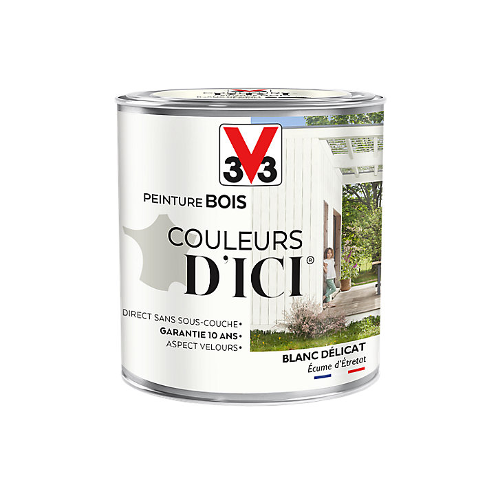 Peinture extérieure bois Couleurs d'ici blanc délicat Velours V33 0,5L