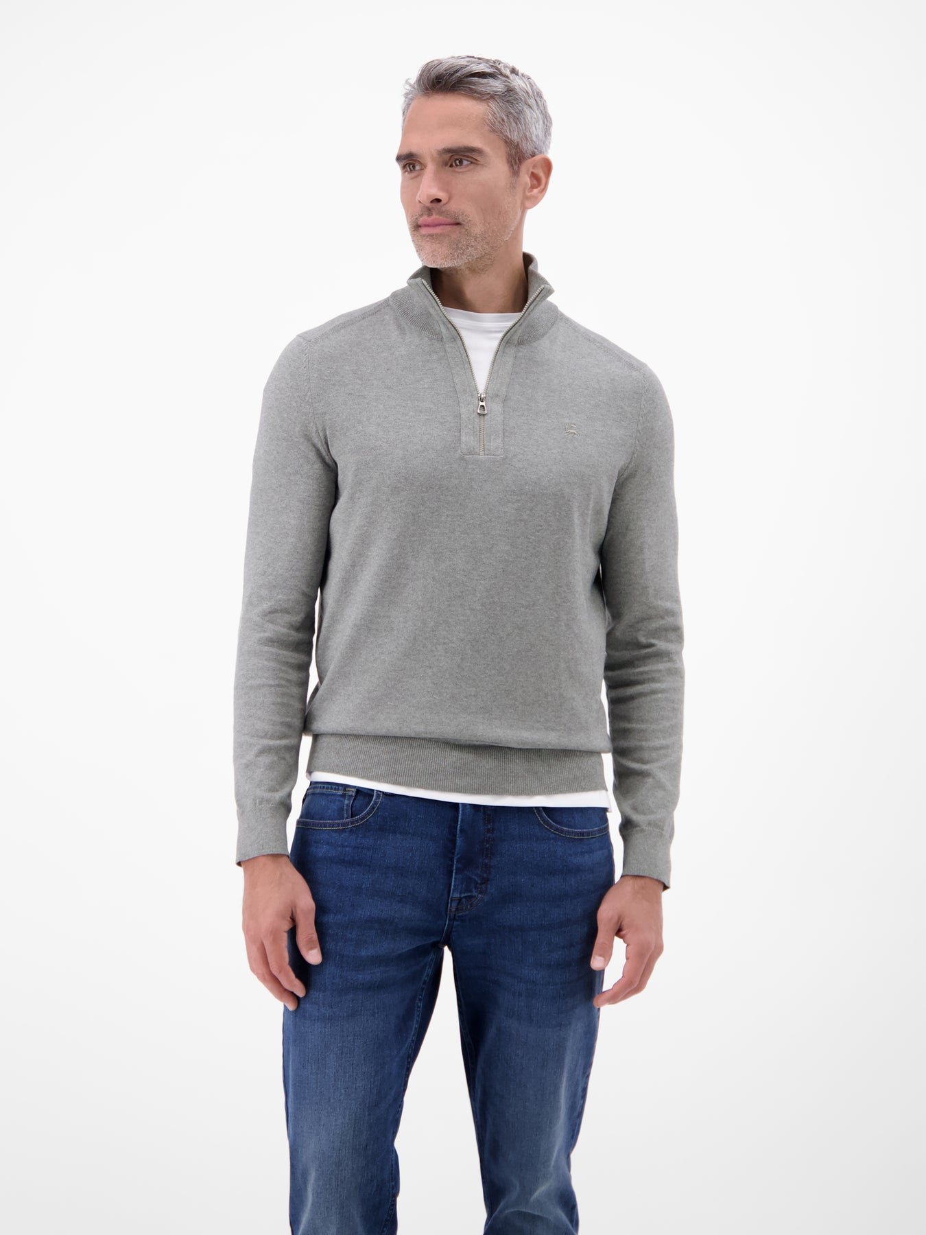 Flachstrickpullover mit Troyerkragen