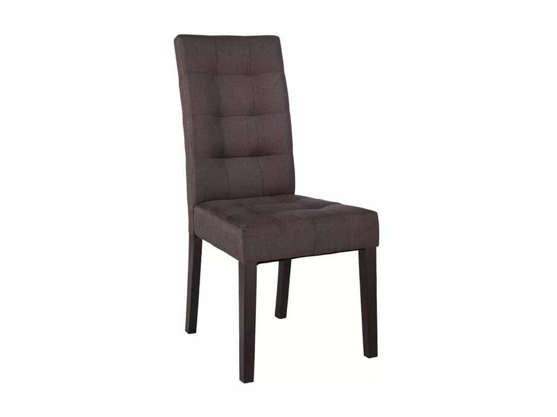 Lot de 2 chaises en tissu et bois - Marron - VILLOSA