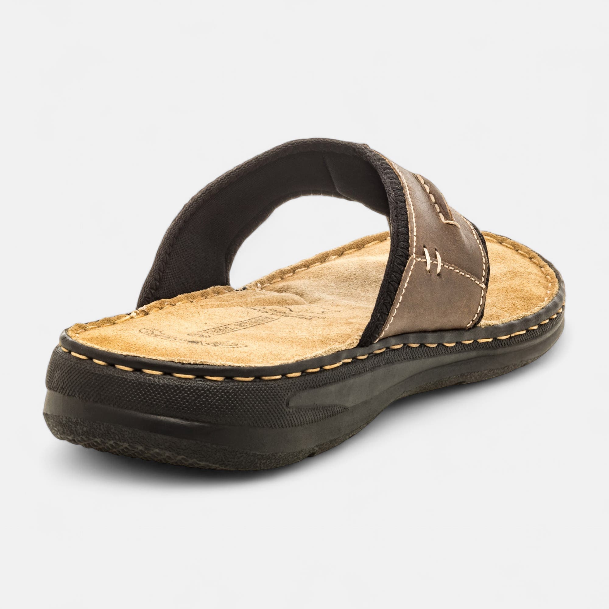 Entre-doigts Homme en cuir marron