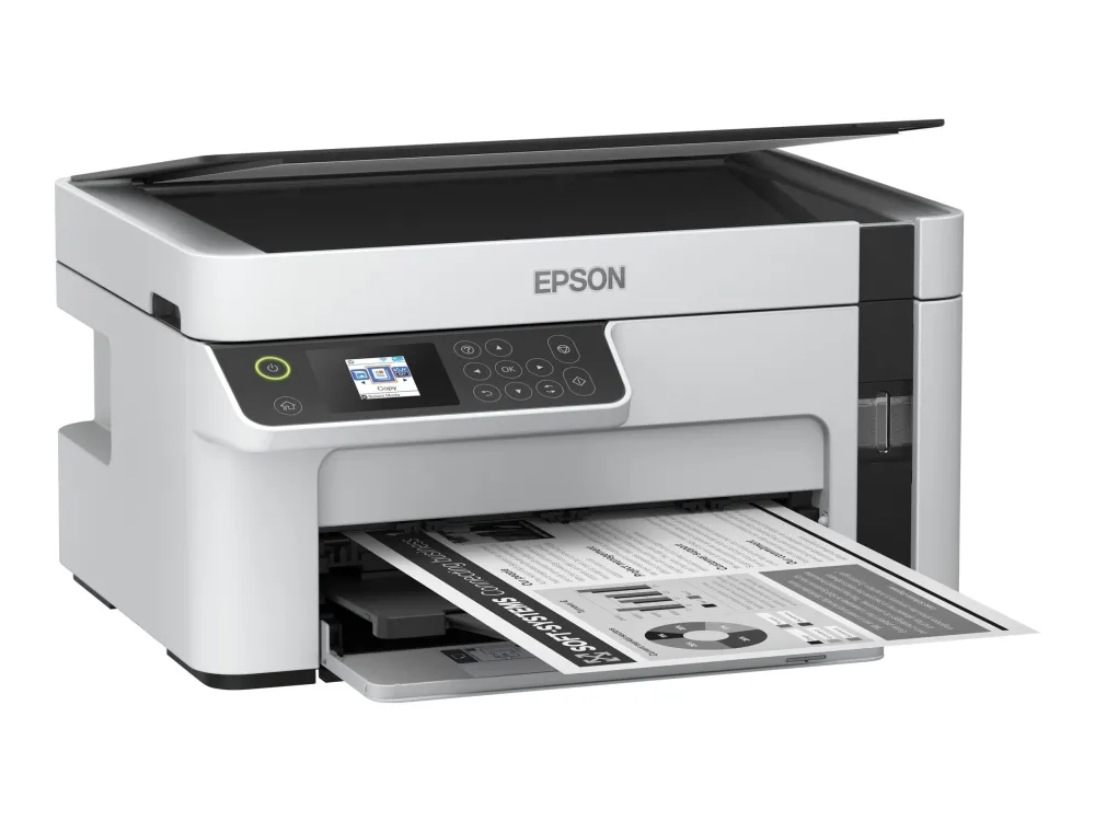 Epson EcoTank ET-M2120 - Multifunktionsprinter - S/H - blækprinter - A4/Legal (medie) - op til 15 spm (udskriver) - 150 ark - USB, Wi-Fi - hvid