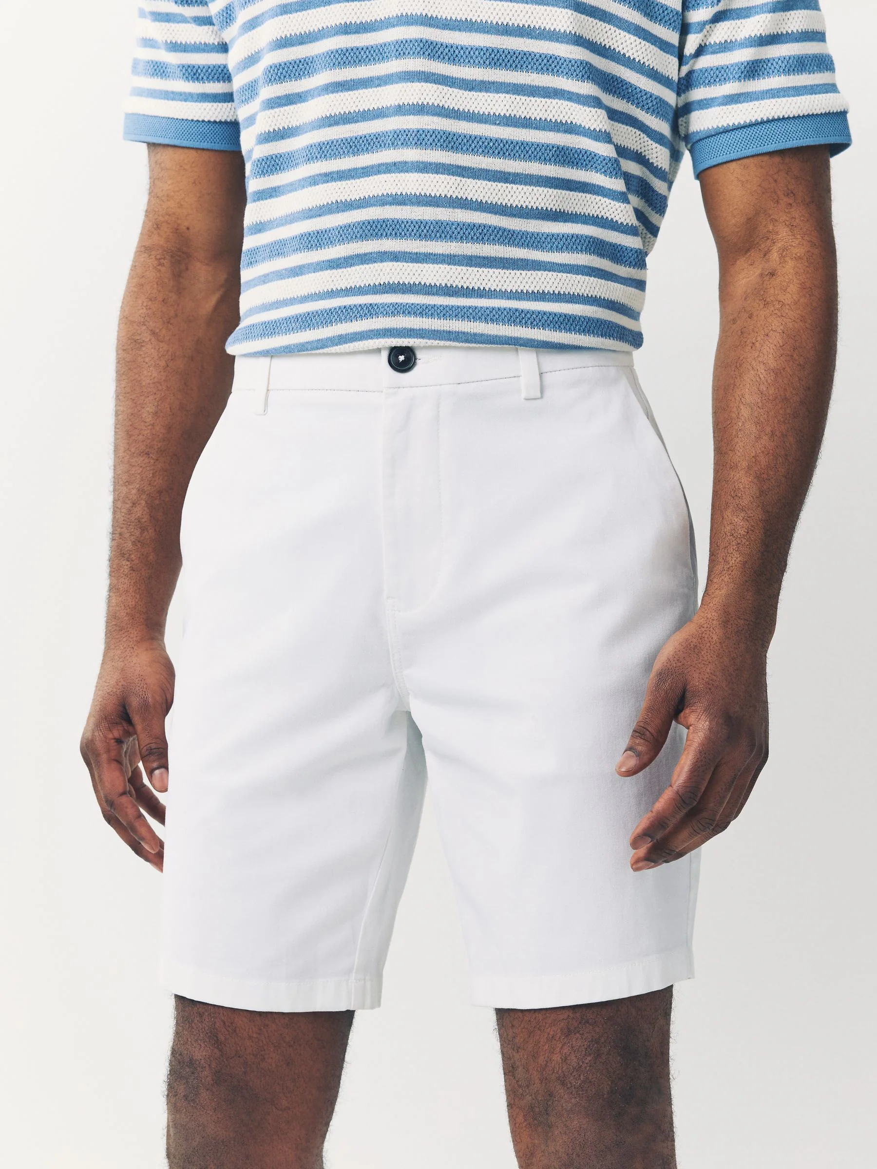 Zwart/vintage Blauw/Wit/Mushroom white - Slim Fit - Set van 4 chinoshorts met stretch