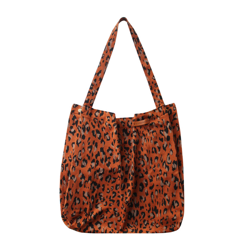 Mommy Tote Bag grote luiertas panterprint bruin/zwart