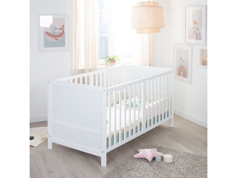 roba Babybett Kombi Easy Sleep Weiss, 70 x 140 cm Kombi-Kinderbett umbaubar
