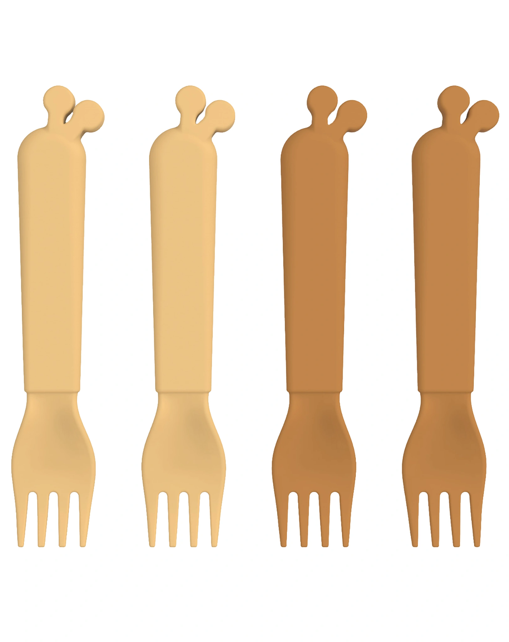 Gabel-Set KIDDISH - RAFFI 4er Pack in senfgelb