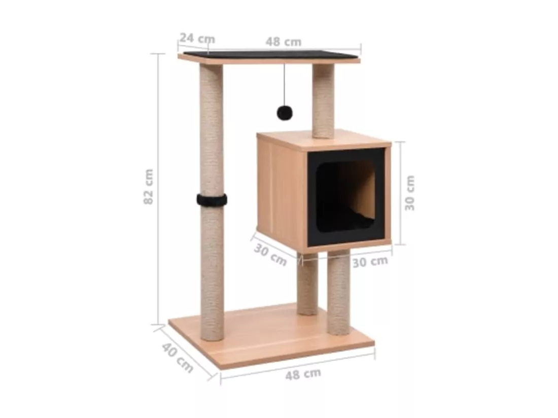 Arbre à chat avec tapis à gratter en sisal 82 cm