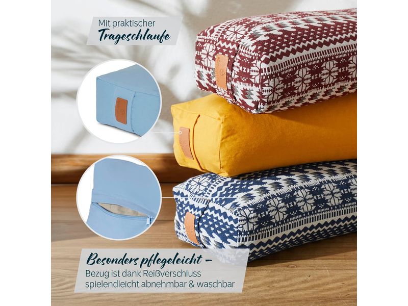 DoYourYoga Yoga-Bolster Paravati Bio-Dinkelspelz, Hellblau Yoga-Zubehör