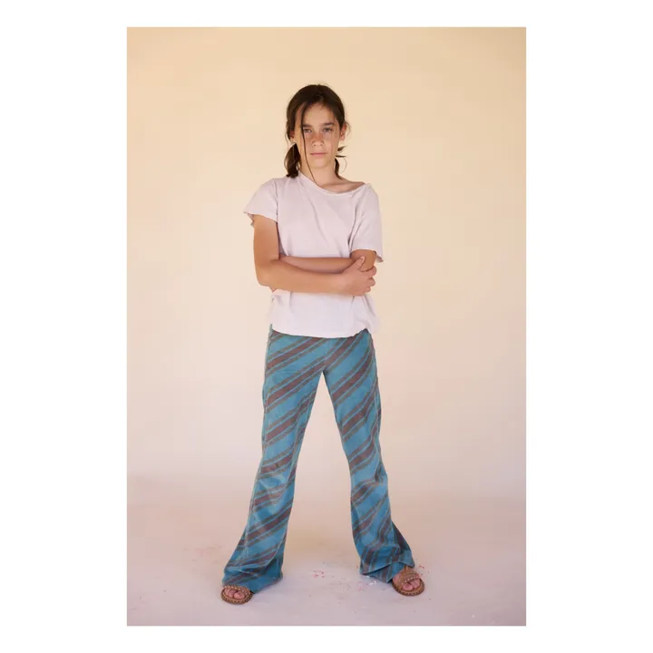 Longlivethequeen Pantalon Rayé | Bleu canard