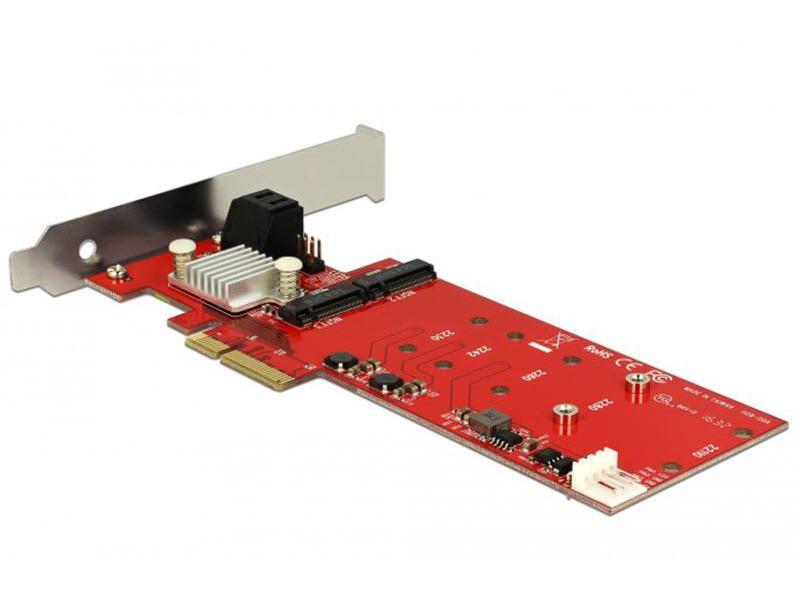 Delock RAID-Controller PCI-Ex4 - M.2, 2port PCI Express Karte mit zwei M.2 NGFF Slots & zwei SATA-Anschlüsse