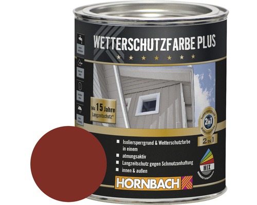 HORNBACH Houtverf Weerbestendige Verf Plus Zweeds Rood 750 ml