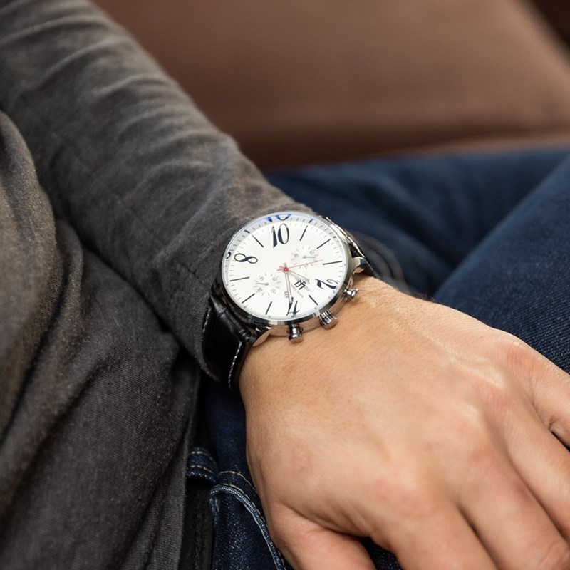 Montre Homme M. JOHN bracelet Cuir Noir