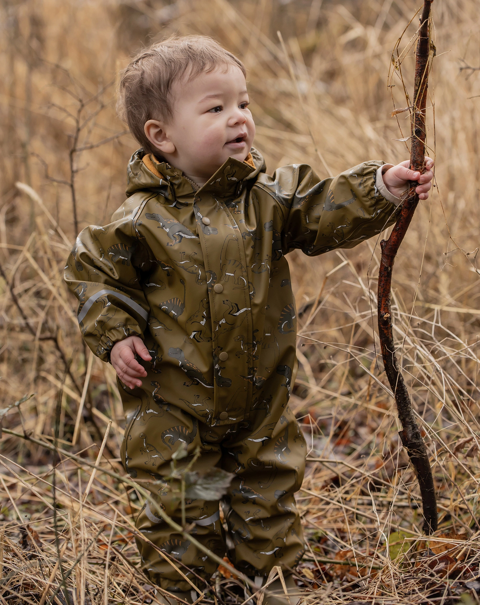 Regenoverall DINOHERDE mit Innenfleece in nutria