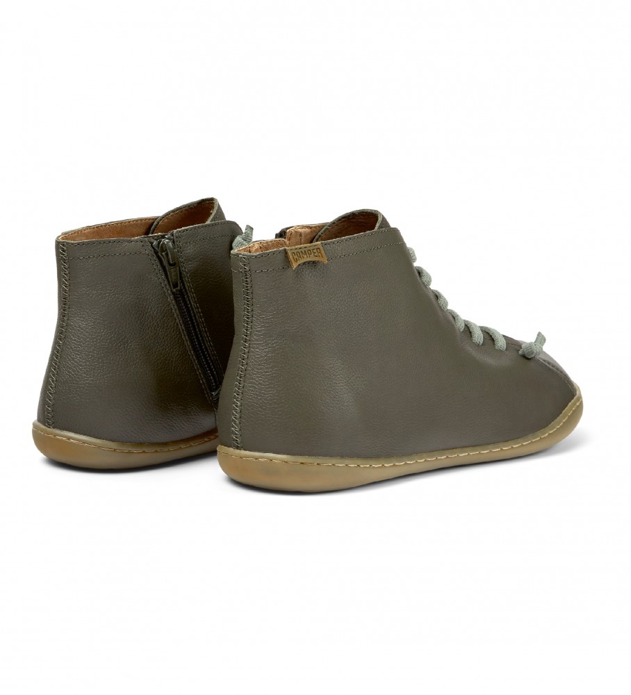 Botas de tornozelo Camper Peu Cami em couro verde