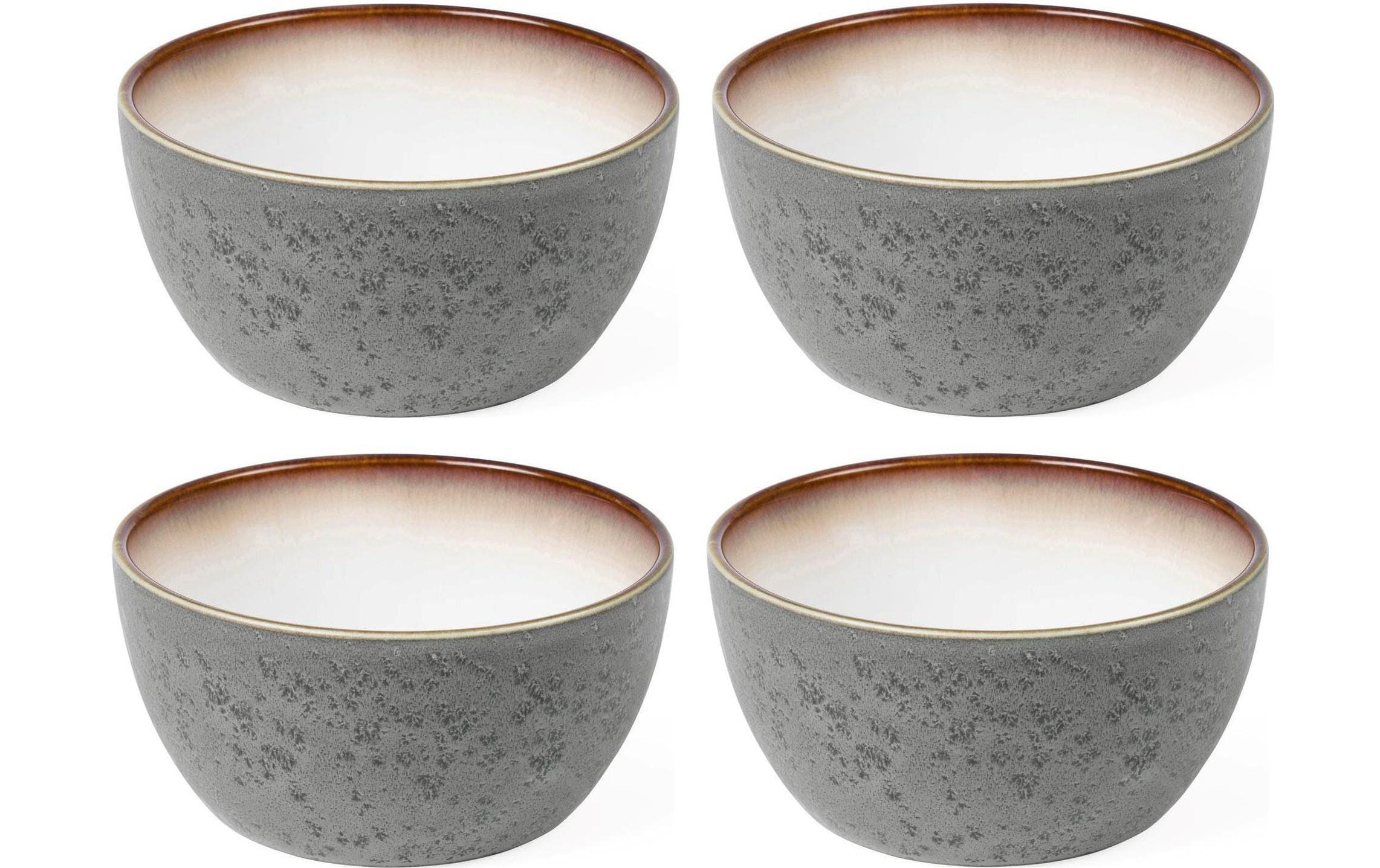 Snackschale 14 cm, 4 Stück, Grau/CrèmeSchalen aus Steinzeug