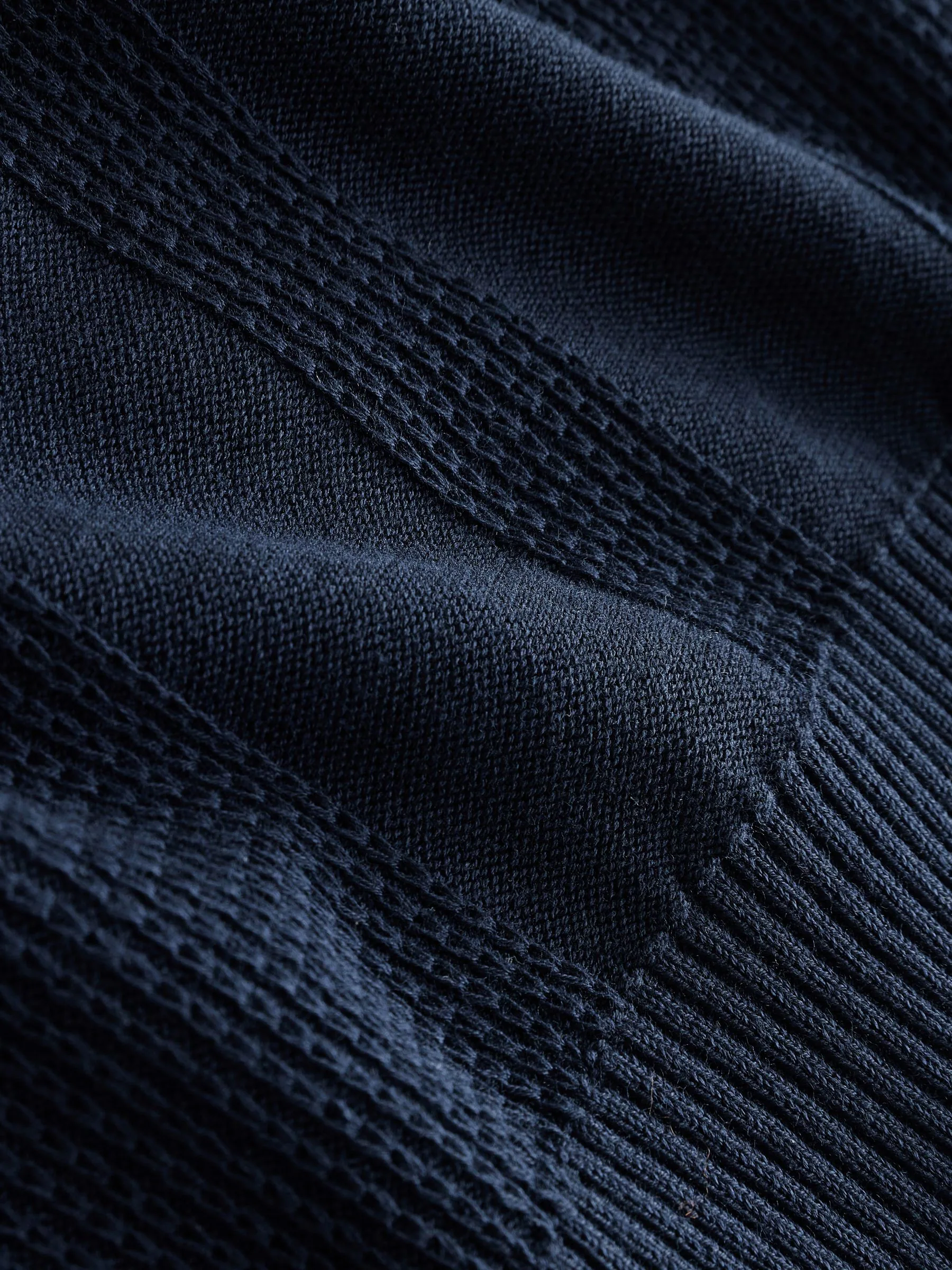 Marineblauw/zwart - Regular-fit poloshirts met textuur, hoog katoengehalte, korte mouwen en gebreid 2 stuks