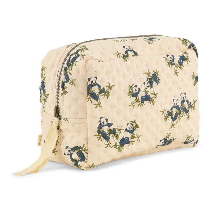 Konges Sløjd Grande trousse de toilette en coton bio Panda | Beige