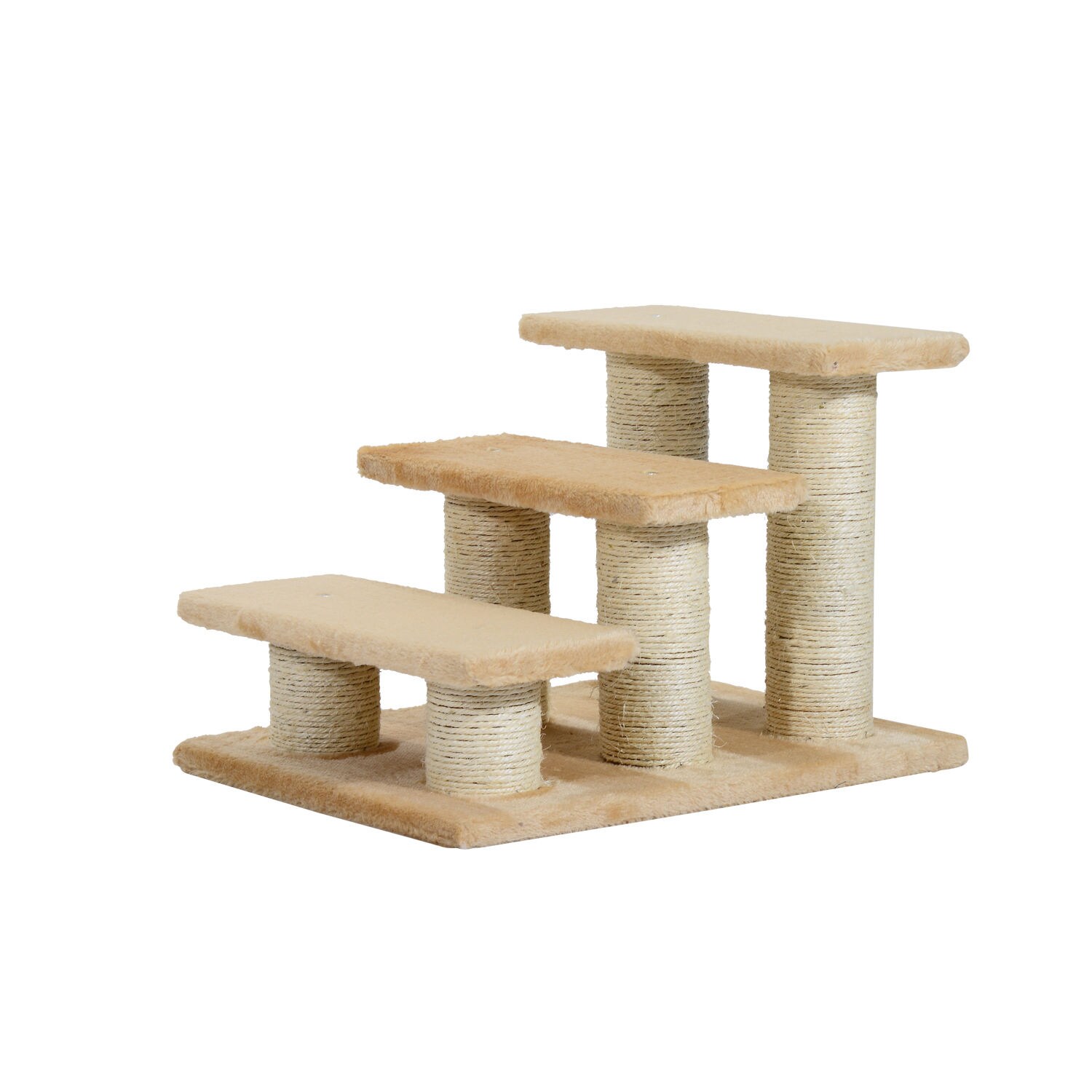 PawHut Katzenteppe mit 3 Stufen beige 45 x 35 x 34 cm (LxBxH)