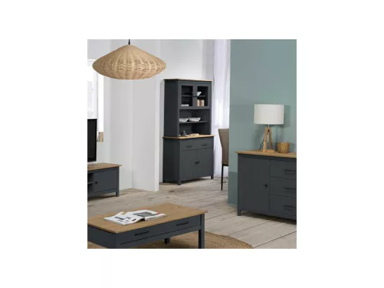 Vaisselier 4 portes 2 tiroirs Bois/Bleu - DARANMI