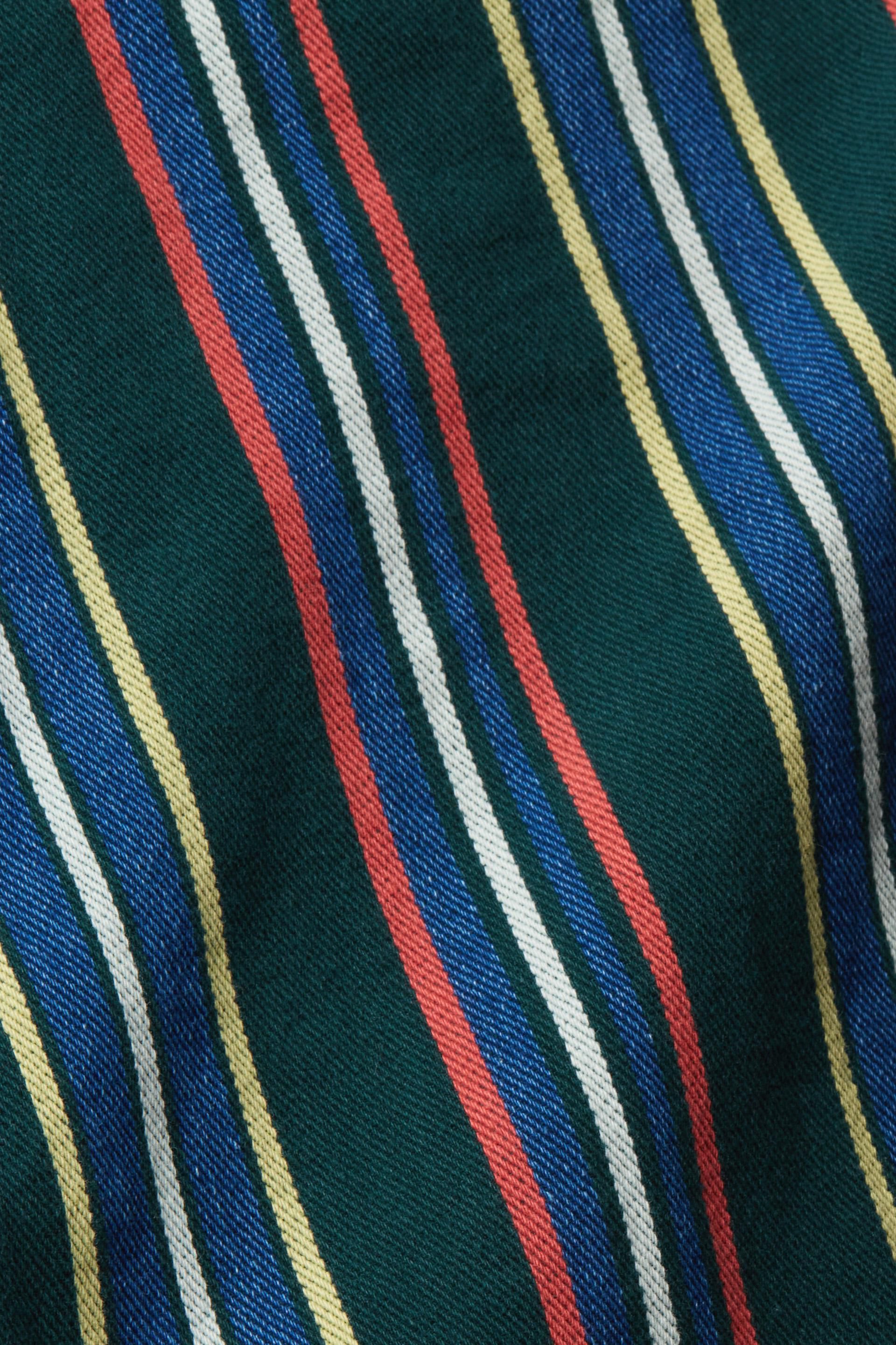 Chemise à col boutonné et rayures horizontales multicolores