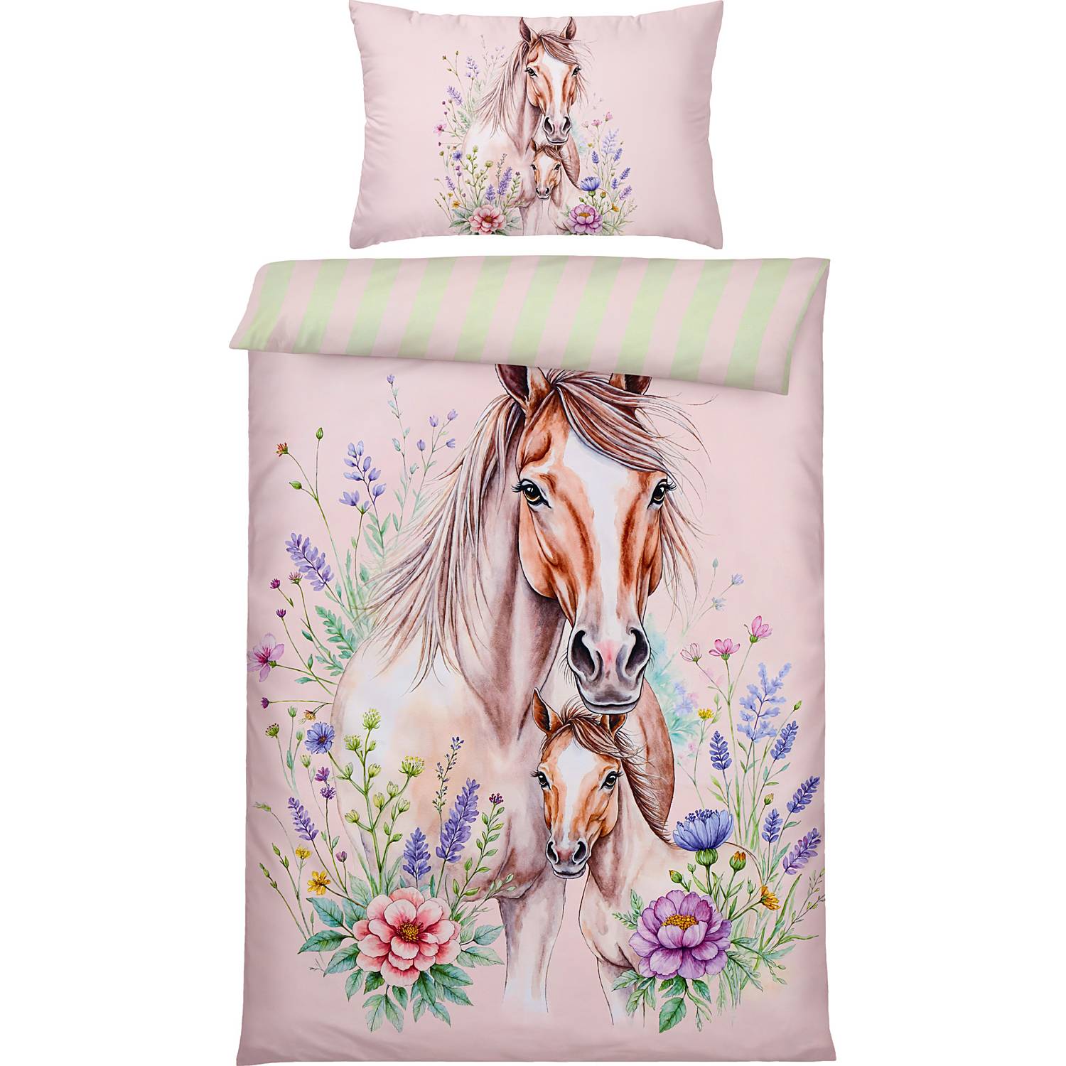 REDBEST Microfaser-Satin Kinder-Wendebettwäsche