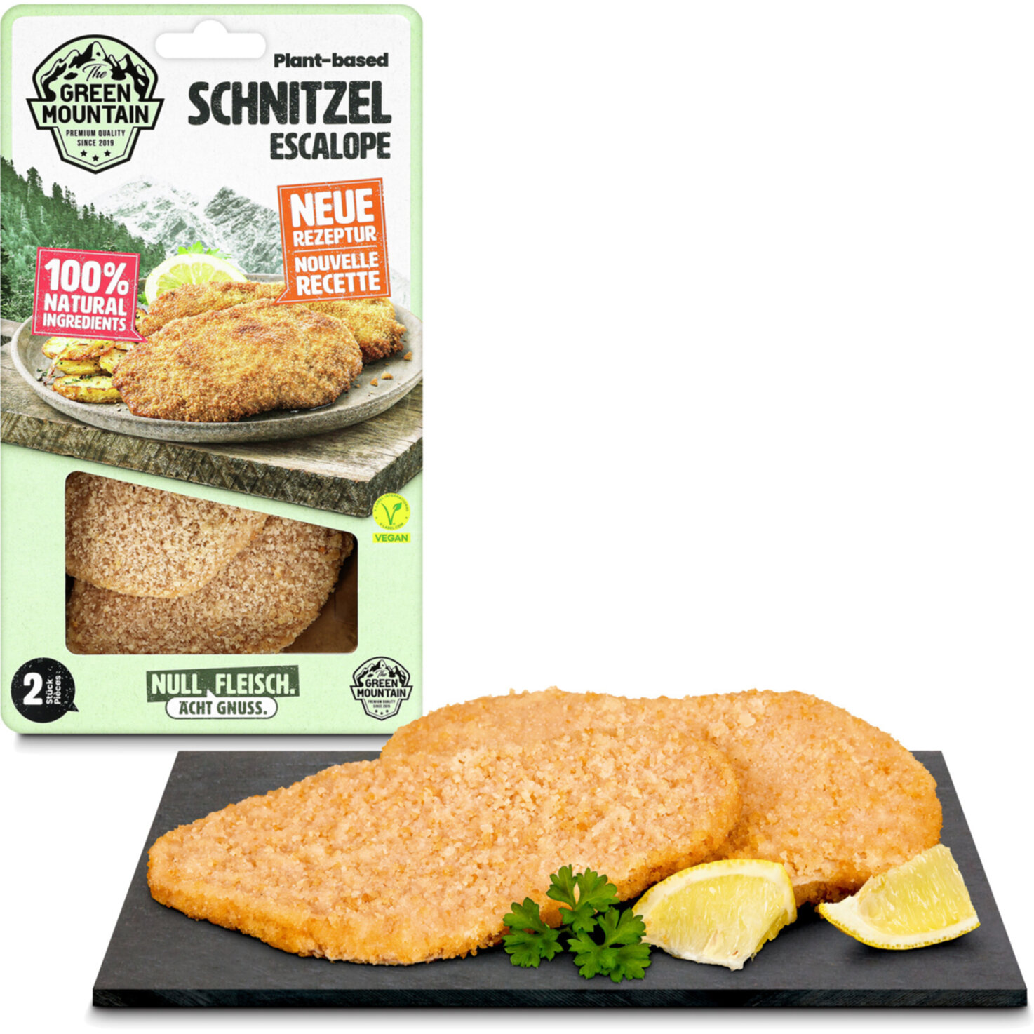 The Green Mountain plant-based Schnitzel -