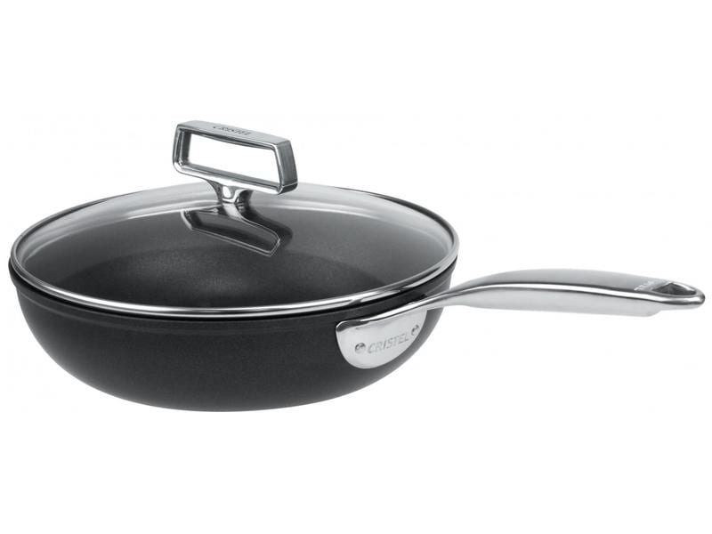 Cristel Sauteuse Castel'Pro 28 cm, Antihaft Schwenkpfanne aus Aluminium