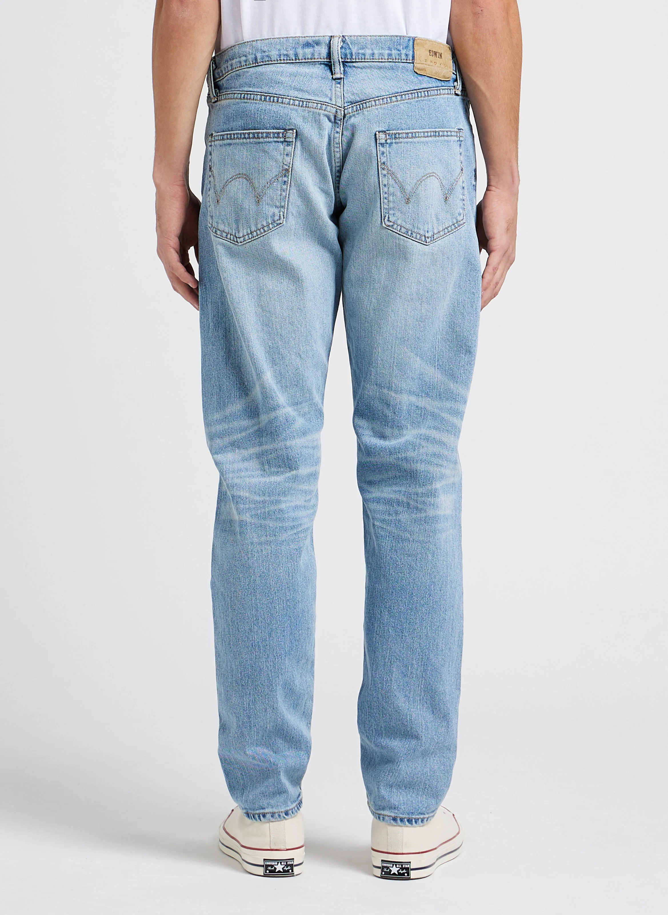 Jean regular en coton mélangé | Bleu