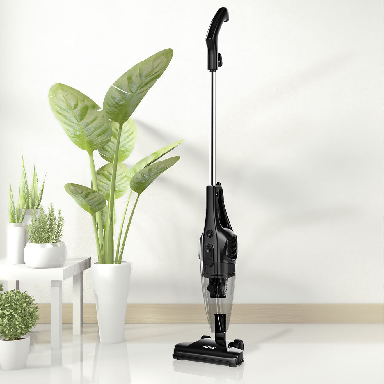 Vortex Aspirateur balai filaire 2 en 1 noir