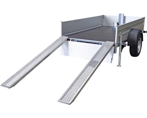 Humbaur enkelassige aanhangwagen Alumaster Allrounder 2510 x 1310 x 400 mm geremd incl. neuswiel, wielschokdempers en gereedschapskist (los) Toelaatbaar totaalgewicht 1300 kg