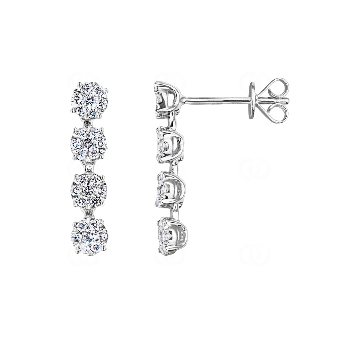 0.50 Karat Diamantohrhänger 750/18 K Weissgold 18.5mm