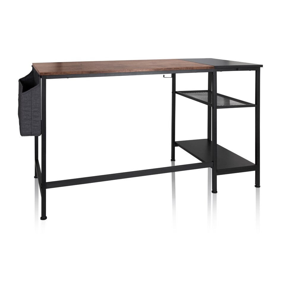Schreibtisch WORKSPACE H I Melaminharzbeschichtete Spanplatte, Gestell pulverbeschichteter Stahl hjh OFFICE