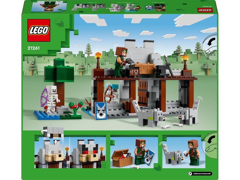 LEGO® Minecraft Die Wolfsfestung 21261 Spielset mit Festung, Wölfen, Skeletten und Ausrüstung