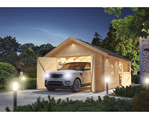 Blokplank garage Karibu 40 mm 435 x 572 cm naturel