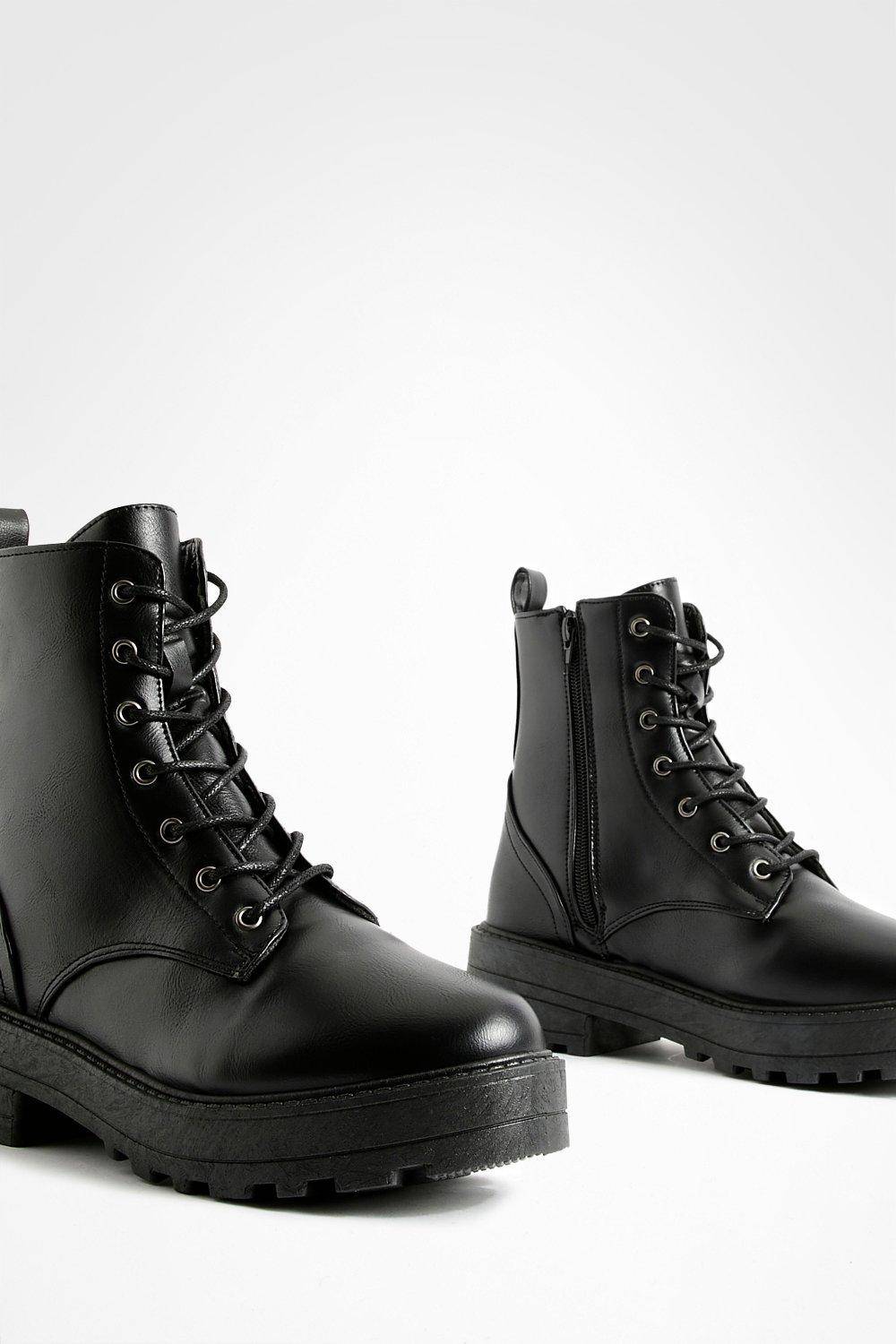boohoo Bottes de randonnée chunky à lacets