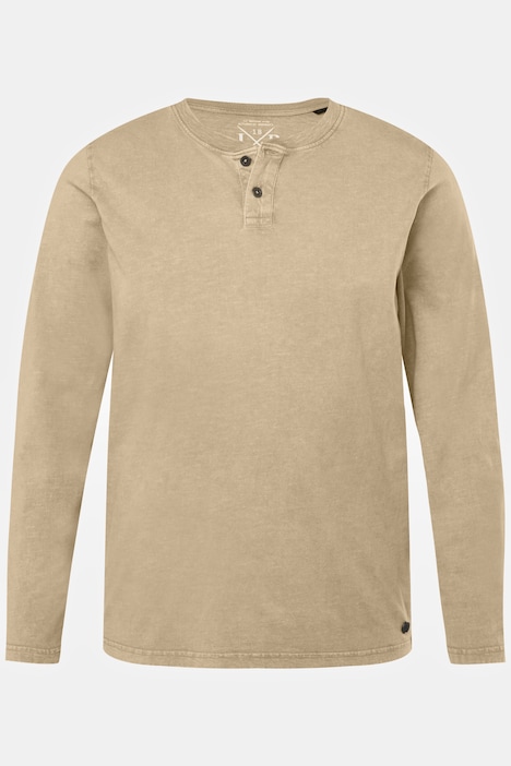 JP 1880 Langarm-Henley, Rundhals mit Knopfleiste, bis 8 XL