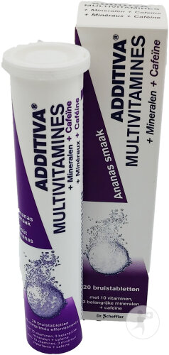 Additiva Multivitamines + Minerales + Caféine Goût Ananas 20 Comprimés Effervescents