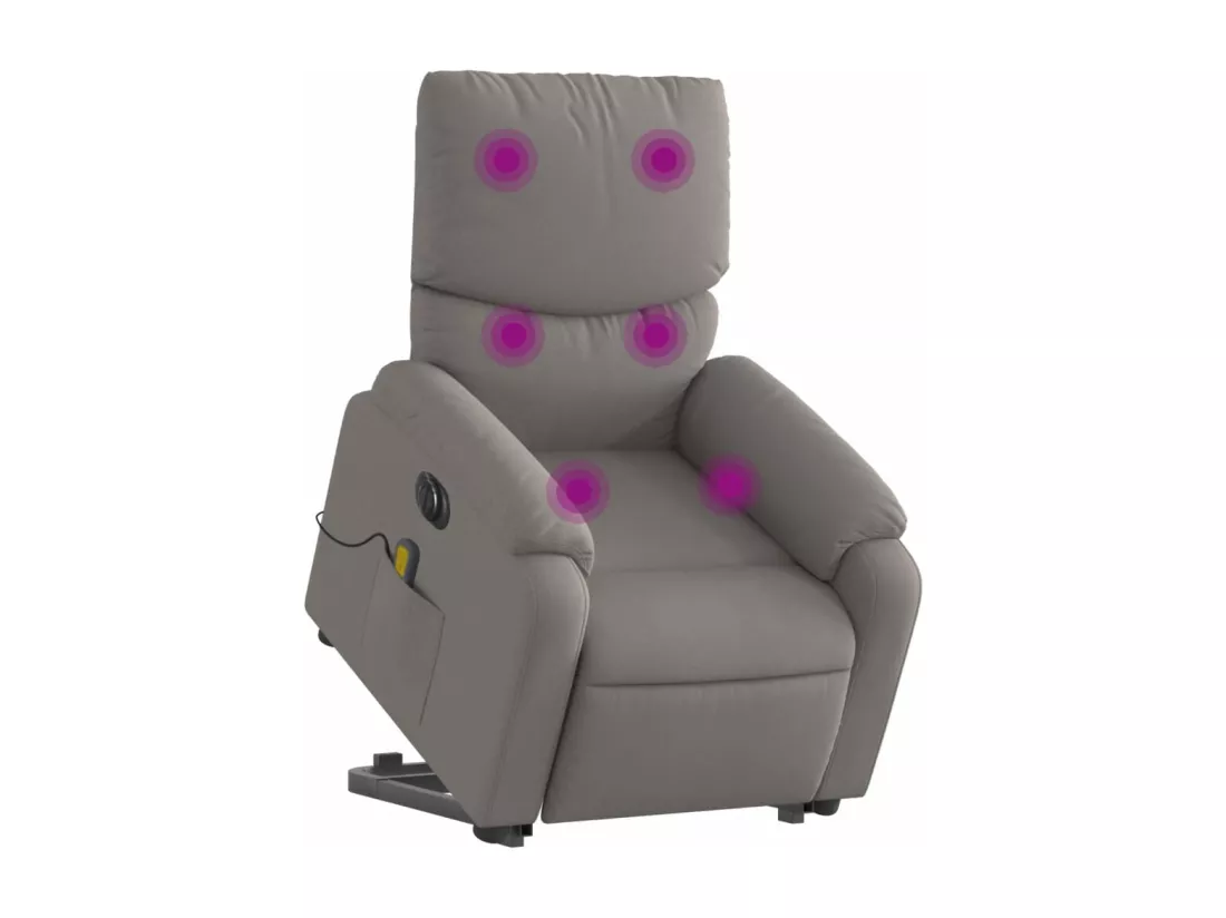 Fauteuil inclinable massant électrique Taupe Tissu