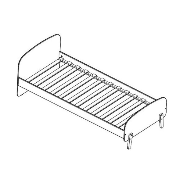 Vipack Kiddy Bed Cool Grey 90 x 200 cm