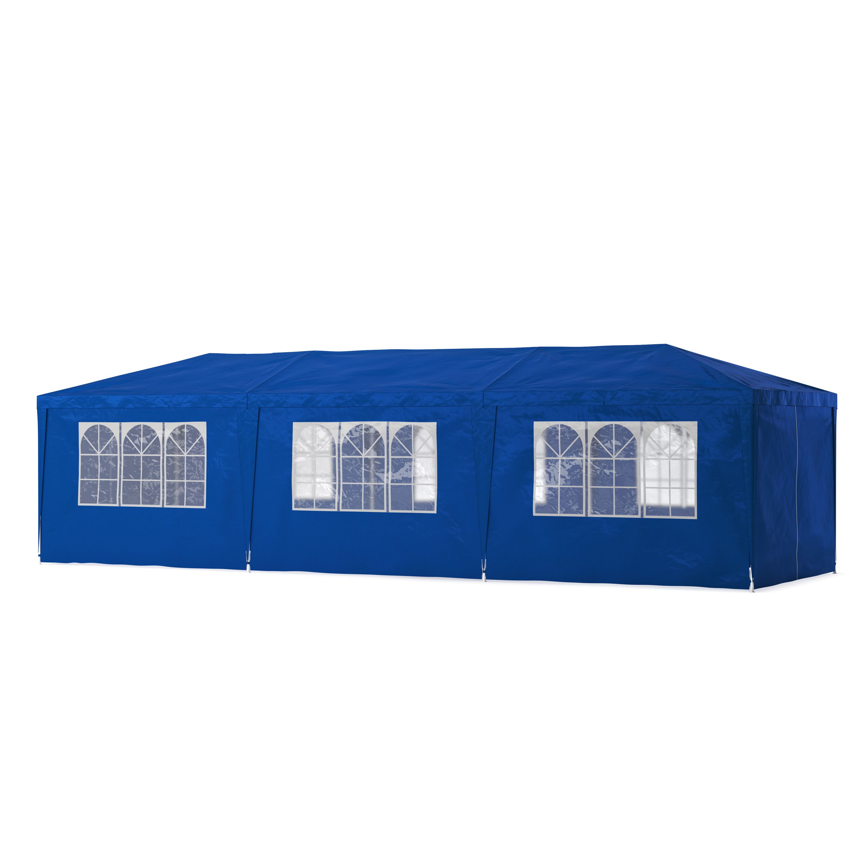 Partyzelt MARIS 9 x 3 m blau inkl. 8 Seitenwände