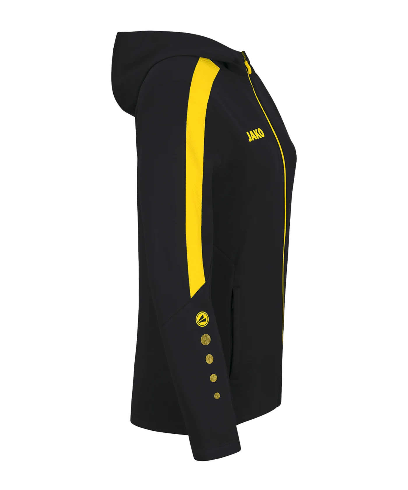 JAKO Power Kapuzenjacke Damen Schwarz Gelb F803