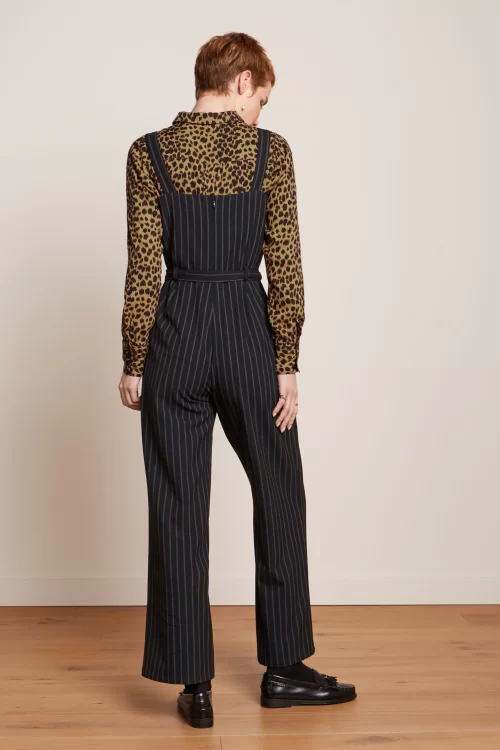King Louie Ines Ziggy stripe jumpsuit in zwart